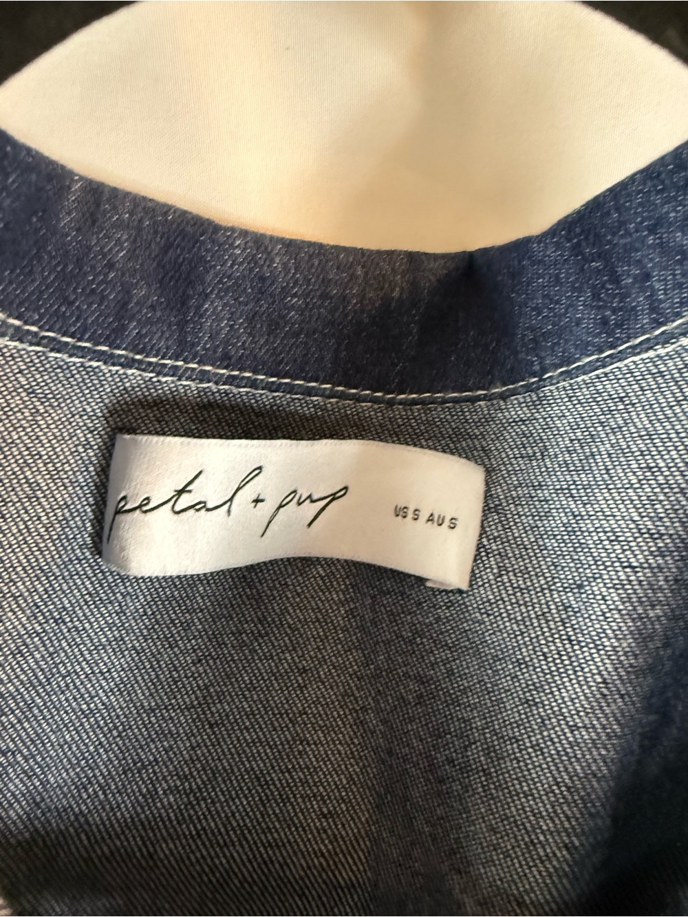 Petal & Pup Dark Blue Denim Tie-Waist Jumpsuit Short Sleeve size: S - Picture 11 of 17